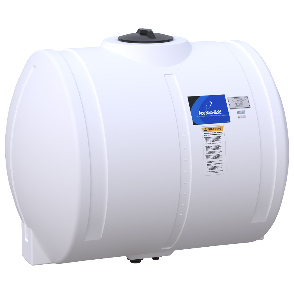 25 Gallon Natural LLDPE Round Horizontal Tank with 5